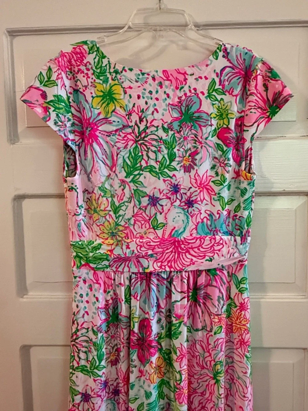 Lilly Pulitzer Breanna Floral Pink Maxi Dress with Green & Yellow Accents - Picture 5 of 5